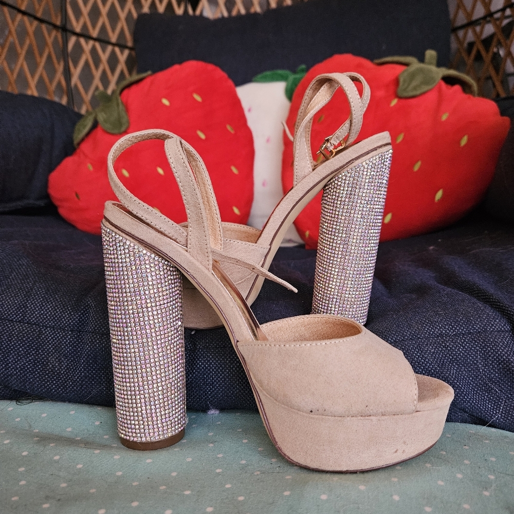 Sparkly Cream Heels